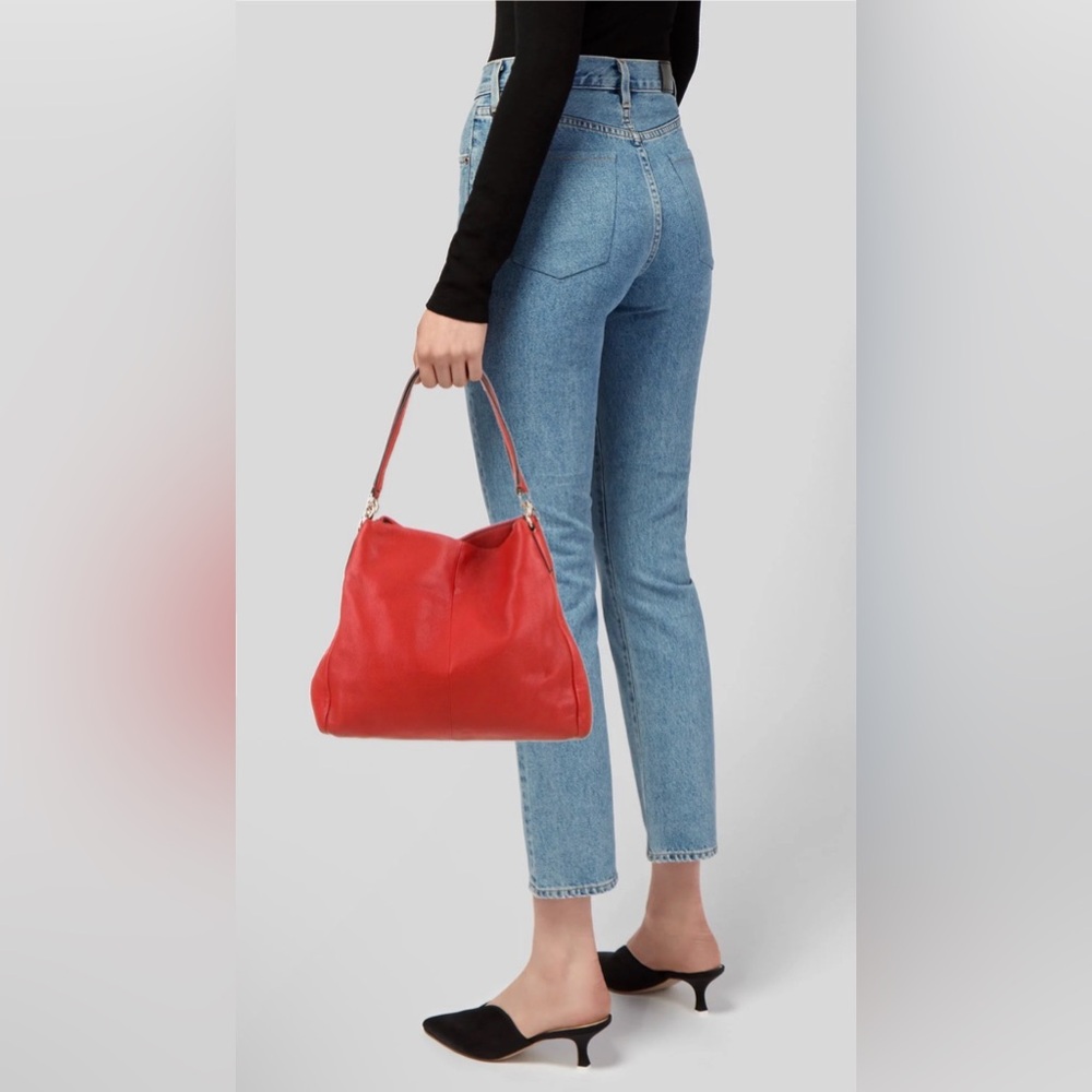 Coach Phoebe Pebble Leather Red Shoulder Bag